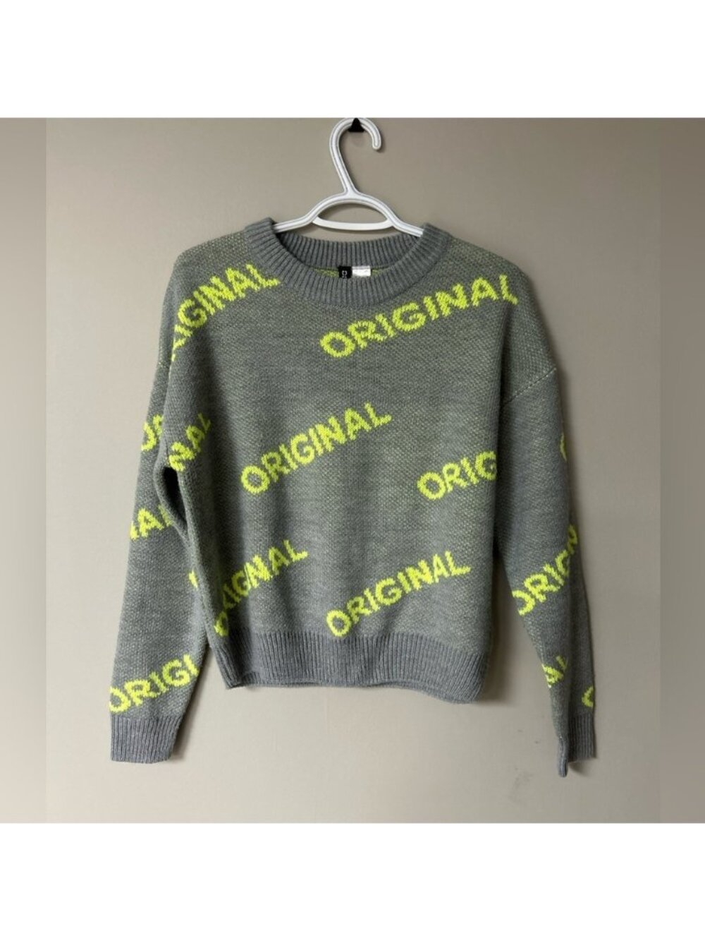 H&M Grey & Green Original Knit Sweater